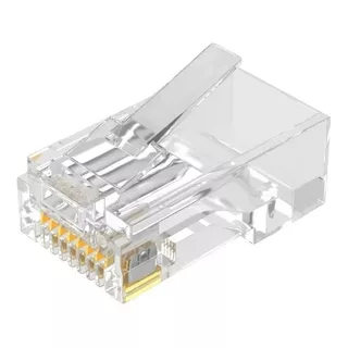 Paquete 100 Piezas Plug Conector Rj45 Cable Red Utp Cat 5e 