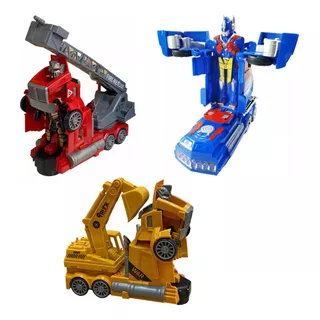 Transformers Bombero Lanza Agua + Excavadora + Optimus Nuevo