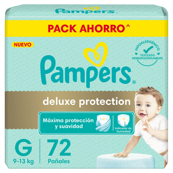 Pañales Pampers deluxe protection G x 72 unidades