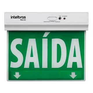 4 Placas De Saída Emergência Led Verde Dupla Face Intelbras Cor Branco 110v/220v