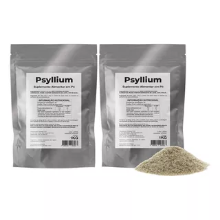 Kit 2 Psyllium Psilium Premium Pó Fibras 1kg Puro O Melhor