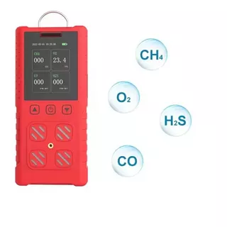 Detector 4 Gases Para Espaço Confinado + Calibração Cor Vermelho 110v/220v