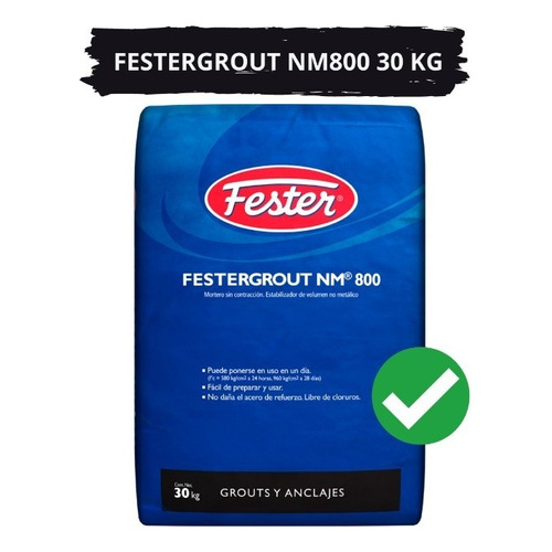 Saco De Fester Festergrout Nm800 30 Kg Color Gris