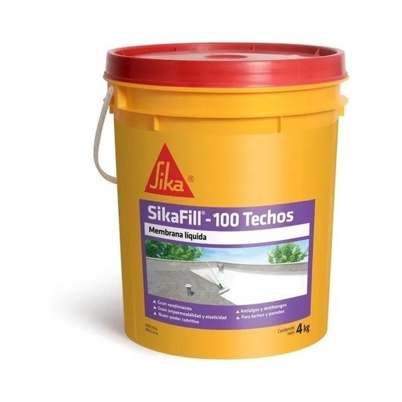 Sikafill-100 Techos Membrana Líquida Sika 4 Kg 4 Colores
