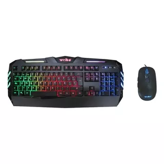 Combo Gamer Teclado/mouse Weibo Wb-520 Rgb Color Del Mouse Negro Color Del Teclado Negro