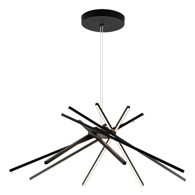 Colgante Led Moderno Regulable H72 Negro Control Remoto Tz