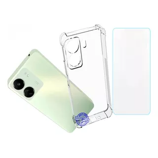 Protector Funda Transparente Para Xiaomi Redmi 13c + Vidrio