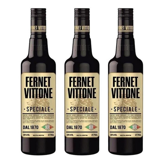 Fernet Vittone Speciale 750ml Aperitivo Pack X3 Fullescabio