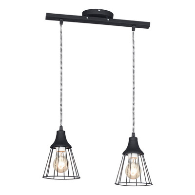 Colgante 2 Luces Jaula Vintage Moderno Apto Led Focus