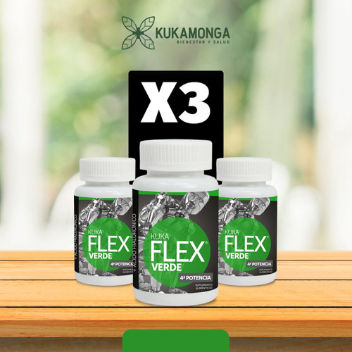Suplemento en comprimidos Kukamonga  Kuka Flex Verde en pote 30 un pack x 3 u