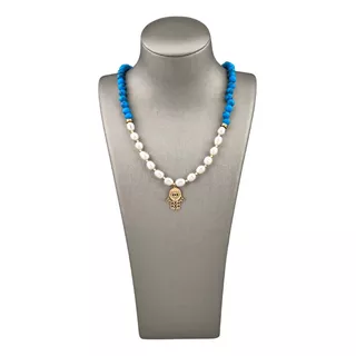 Collar De Perlas Con Piedras Naturales