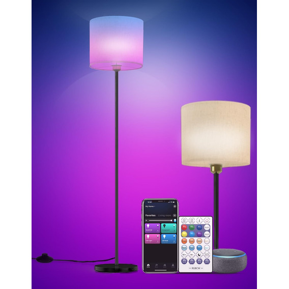 Wifi Lamparas De Pie Modernas Led Rgb Alexa Control Por App