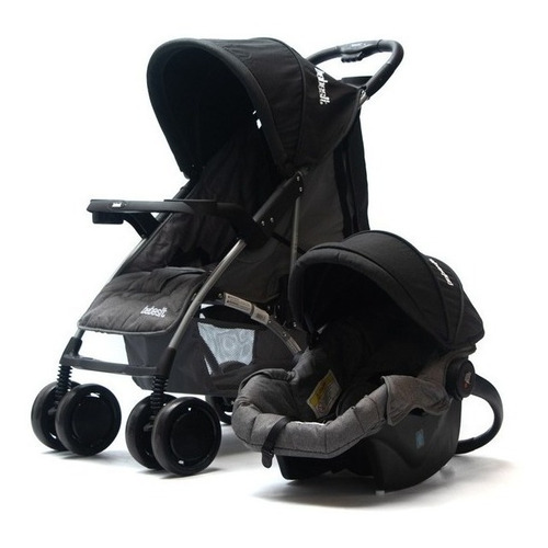 Cochecito de paseo Bebesit Onyx 1305TS negro/gris con chasis color negro