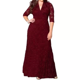 Vestido Plus Size Madrinha 62 Longo Renda Civil Noiva Festa