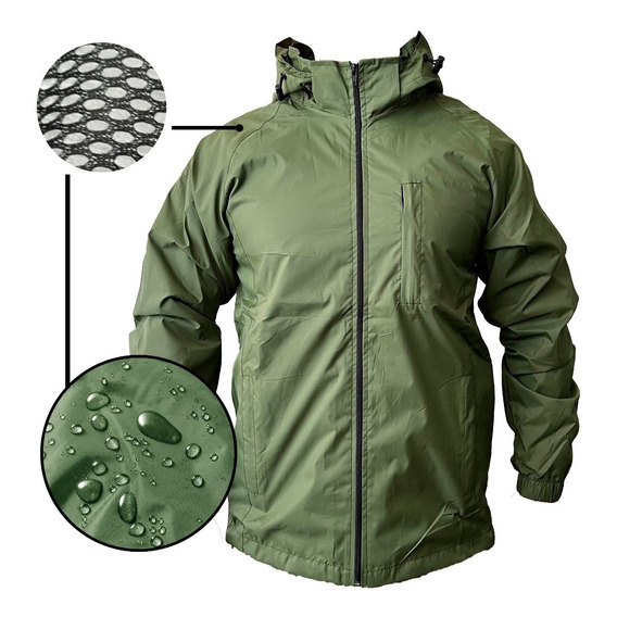 Corta Viento De Hombre Ligera Impermeable Con Malla 