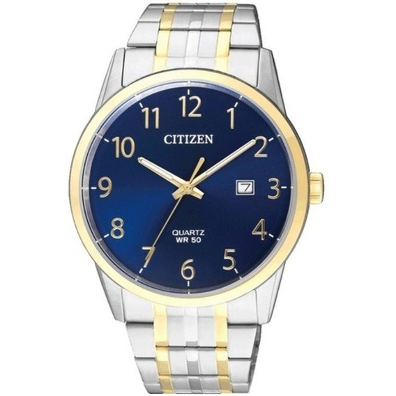 Citizen Men´s Sport Quartz Bi5004-51l ............. Dcmstore Color de la correa Plata y Oro Color del bisel Oro Color del fondo Azul