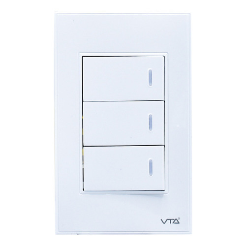 Interruptor Pulsador Triple Switch Iot Vta Smart Home Color Blanco