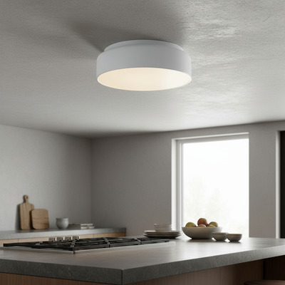 Plafon Moderno Led Burako 40cm 26w Dimerizable Candil Estructura Blanco