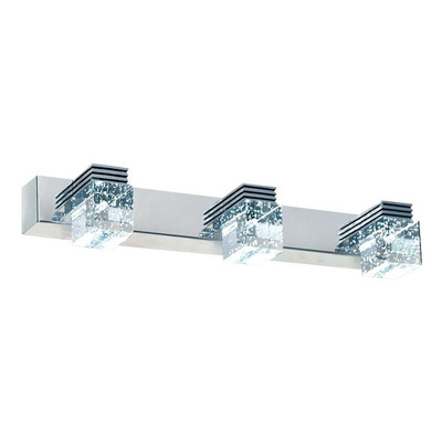 Aplique Pared 3 Luces Led 9w Acero Cromo Deco Moderno Tz