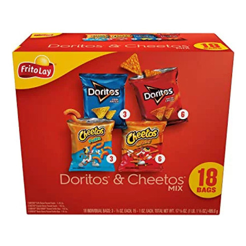 Paquete Con 18 Bolsas Variedad Doritos Y Cheetos Americanos