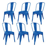 Set X6 Sillas Tolix Colores Especiales Estructura de la silla Tono Azul Claro