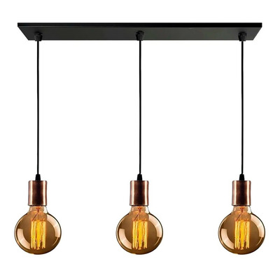 Colgante 3 Luces Moderno Bell Capuchon Vintage Apto Led 