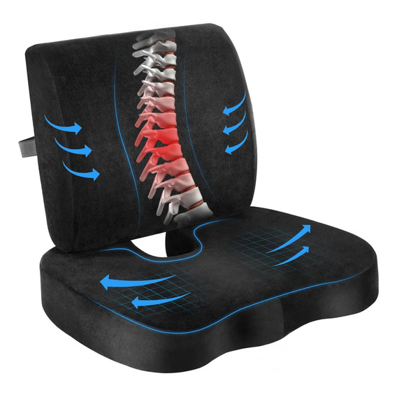 Cojin Lumbar Ergonomico Y Asiento Ergonomico Para Sillas Kit