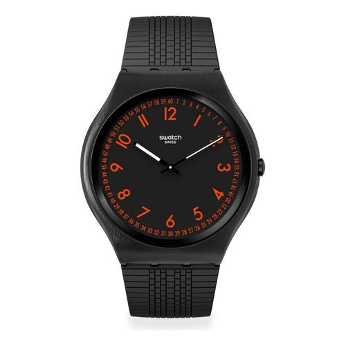Reloj Swatch Brushed Red De Caucho Negro Ss07b106 Ss