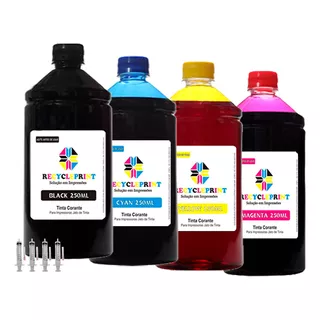 Kit 1l Refil Tinta Compatível Impressora Epson L3150 L3250