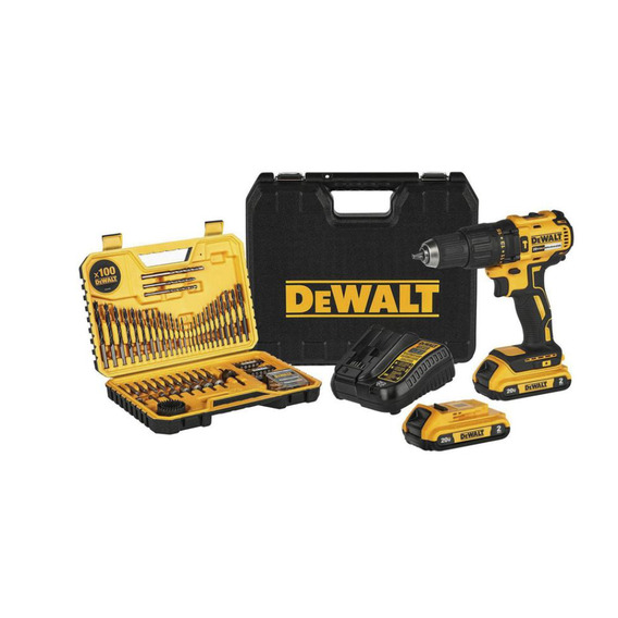 Taladro percutor atornillador inalámbrico de 13mm DeWalt DCD7781S2A 20V + 2 baterías de 2Ah + accesorio con maletín de transporte