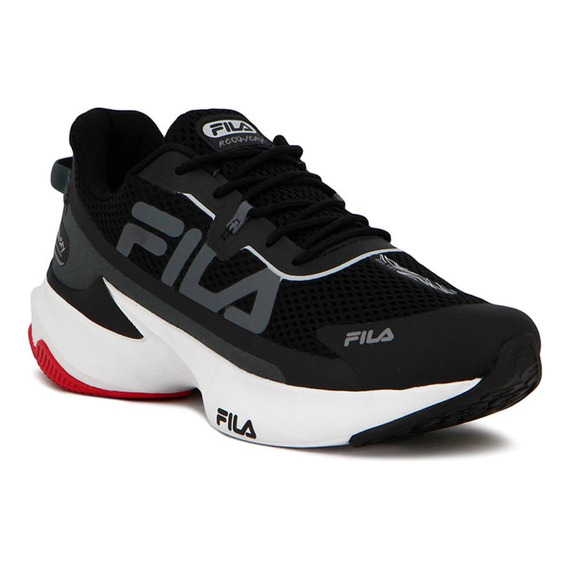 Championes Fila Recovery Para Hombre Negro/rojo