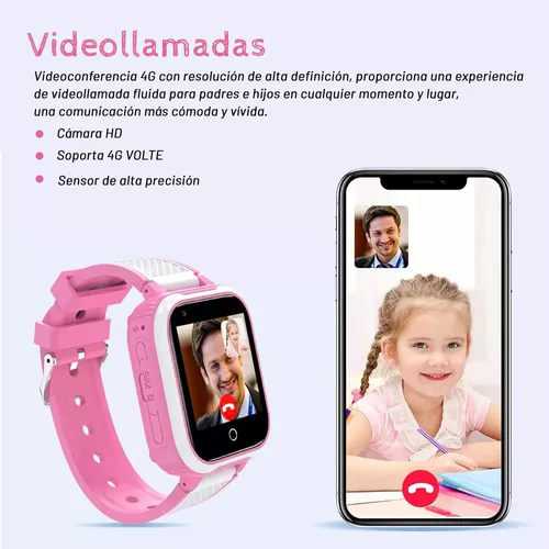 Reloj inteligente para niños con GPS 4G, reloj de pantalla táctil HD con  teléfono rastreador GPS ubicación en tiempo real SOS videollamada y cámara  de
