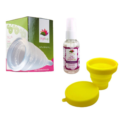 Copa Menstrual Ángel Cup + Vaso Esterilizador+ Gel Chico Color Chica