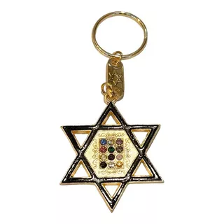 Chaveiro Estrela De Davi Importado De Israel C/ As 12 Tribos