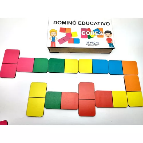 Dominó Jogo Educativo Pedagógico 28pcs Mdf - Patrulha Canina