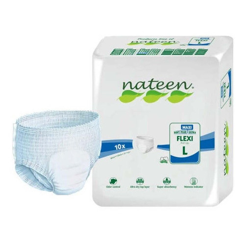 Calzón Pañal Nateen Flexi Talla L (pack4x10uni) Talle Grande