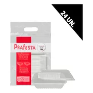 48 Pote Plastico Marmita Ret 350ml Alimento Prafesta Micro