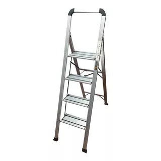 Escalera Domestica Aluminio Reforzada Slim 4 Escalones Cuota