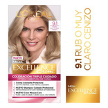 Kit Tintura L'Oréal Paris  Excellence Kit Tintura L'oréal París Excellence Creme Para Rubio tono 9.1 rubio muy claro ceniza para cabello