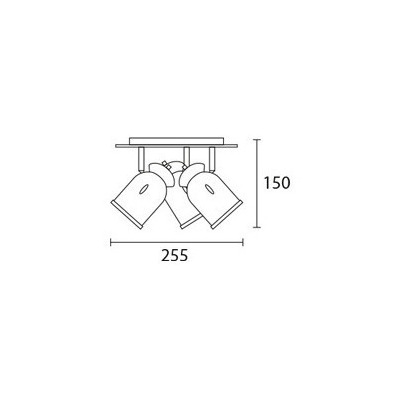 Plafon 3 Luces Niza Base Redonda Spot Apto Led Moderno 