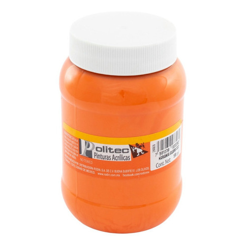 Pintura Acrilica Politec 500 Ml Acrilico Colores A Escoger Color Naranja Claro #332