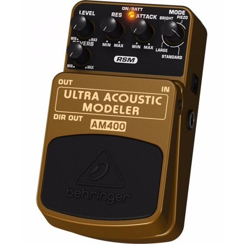 Pedal de efectos para guitarra acústica Modeler Behringer Am400, color marrón