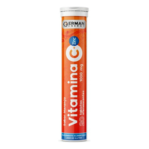 Vitamina C + Zinc Efervescente X 20 German Energy Sabor Naranja