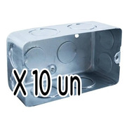 Pack X10un. Caja Luz Para Embutir Rectangular D Chapa C/env