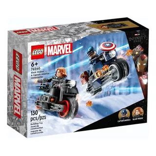Lego Super Heroes 76260 Motos Viúva Negra E Capitão América- Quantidade De Peças 130