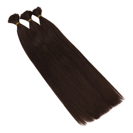 50g 60cm Cabello Humano Brasileño Voluminoso Marrón Oscuro