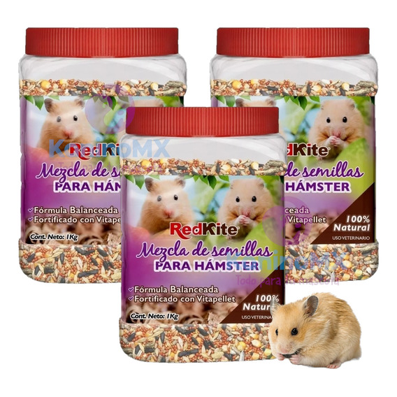 Alimento Comida Para Hamster Mezcla De Semillas 1 Kg (3pzas)