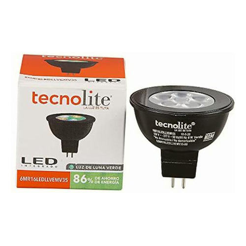 Foco Mr16 Led 6 W | Luz De Luna Verde | Base Gx5.3