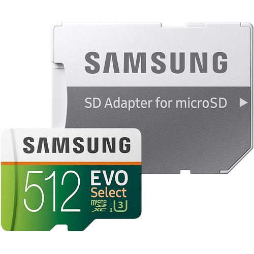 Micro Sd Samsung Evo Select 512gb 4k U3 100/90mb/s Adaptador