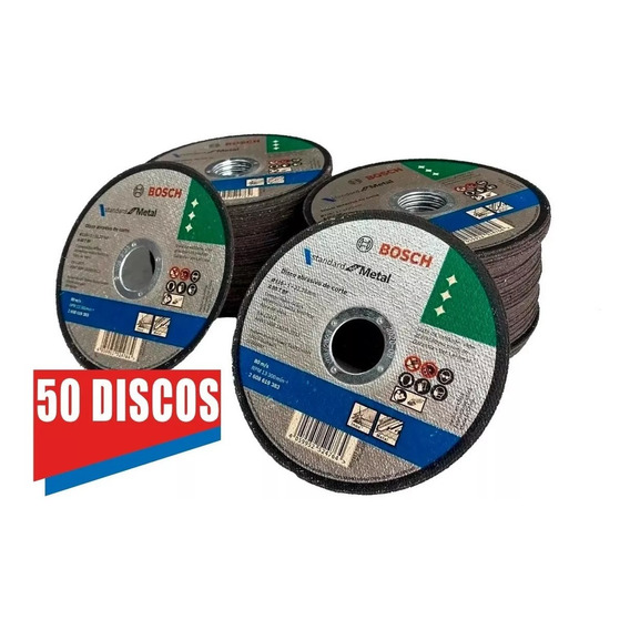 Combo 50 Discos De Corte Para Metal 115mm Bosch 2608619383
